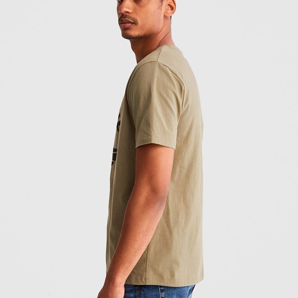 Timberland Brown Tree Logo Print Short Sleeves T-Shirt For Size Medium - Picture 3 of 6